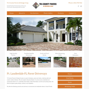 Tri County Pavers & Design website screenshot