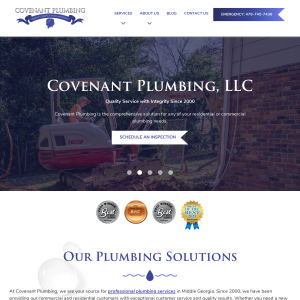 Covenant Plumbing, LLC website screenshot