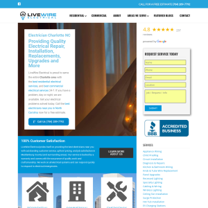 LiveWire Electrical website screenshot