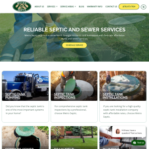Metro Septic website screenshot